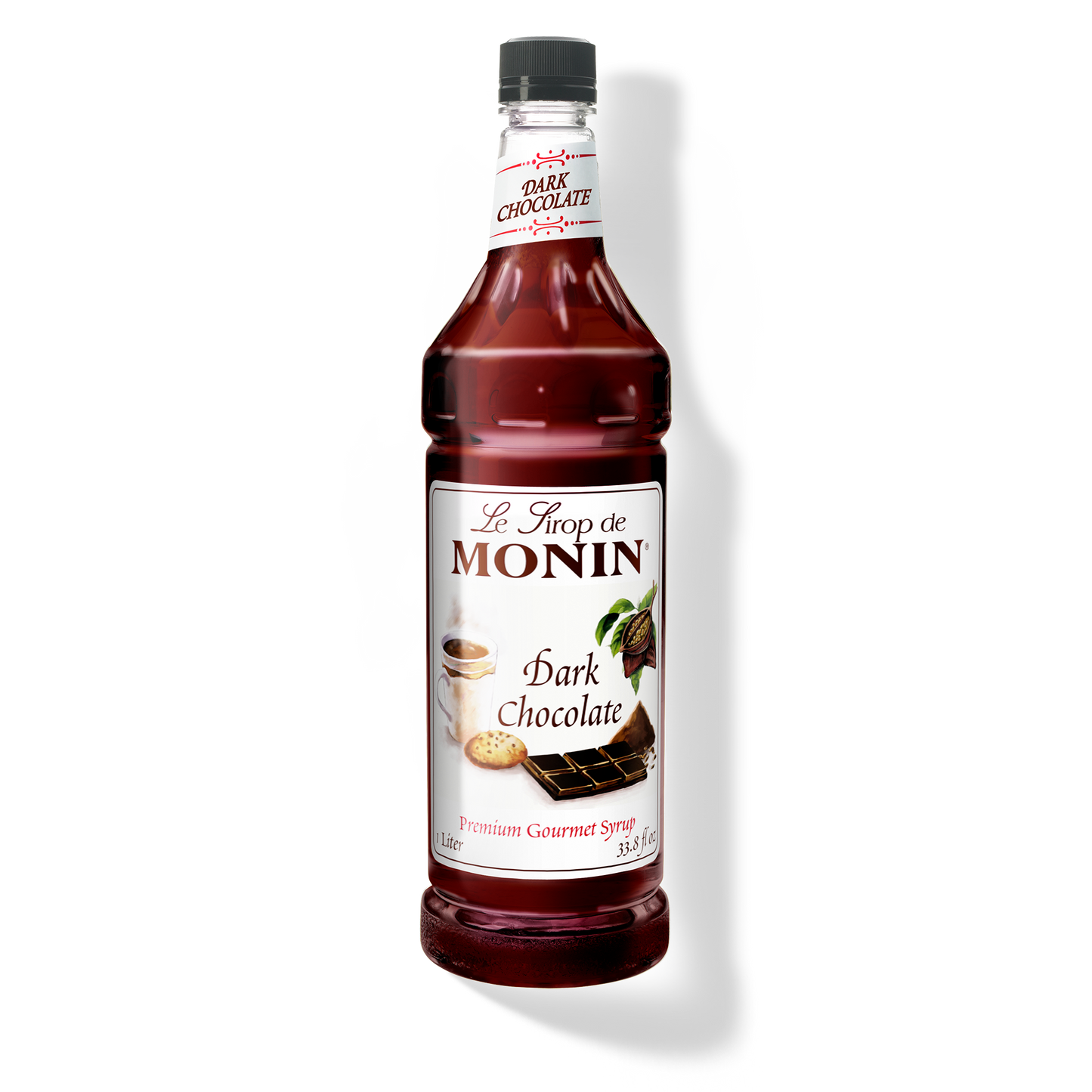 Monin Dark Chocolate Syrup - Case of 4 (1 Liter Each)