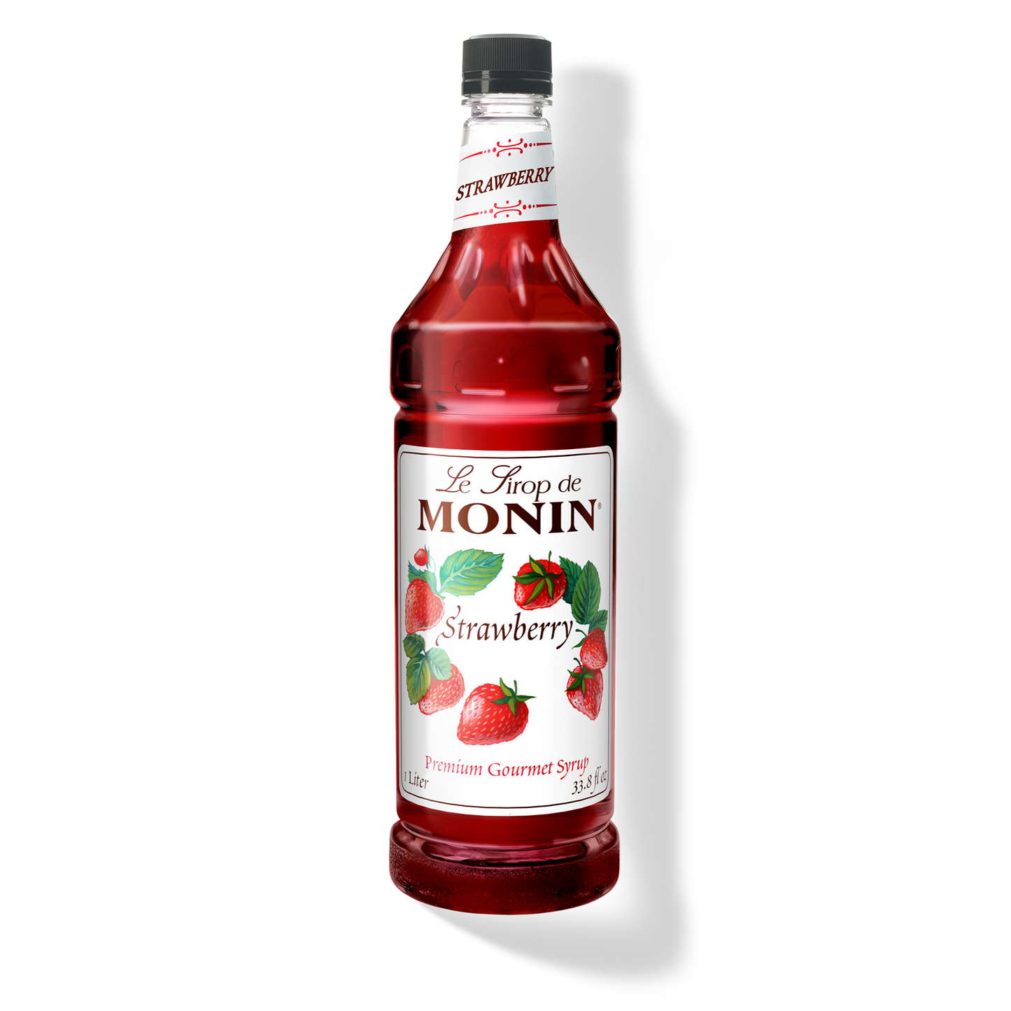 Monin Premium Strawberry Fruit Puree - Case of 4 (1 Liter Each)