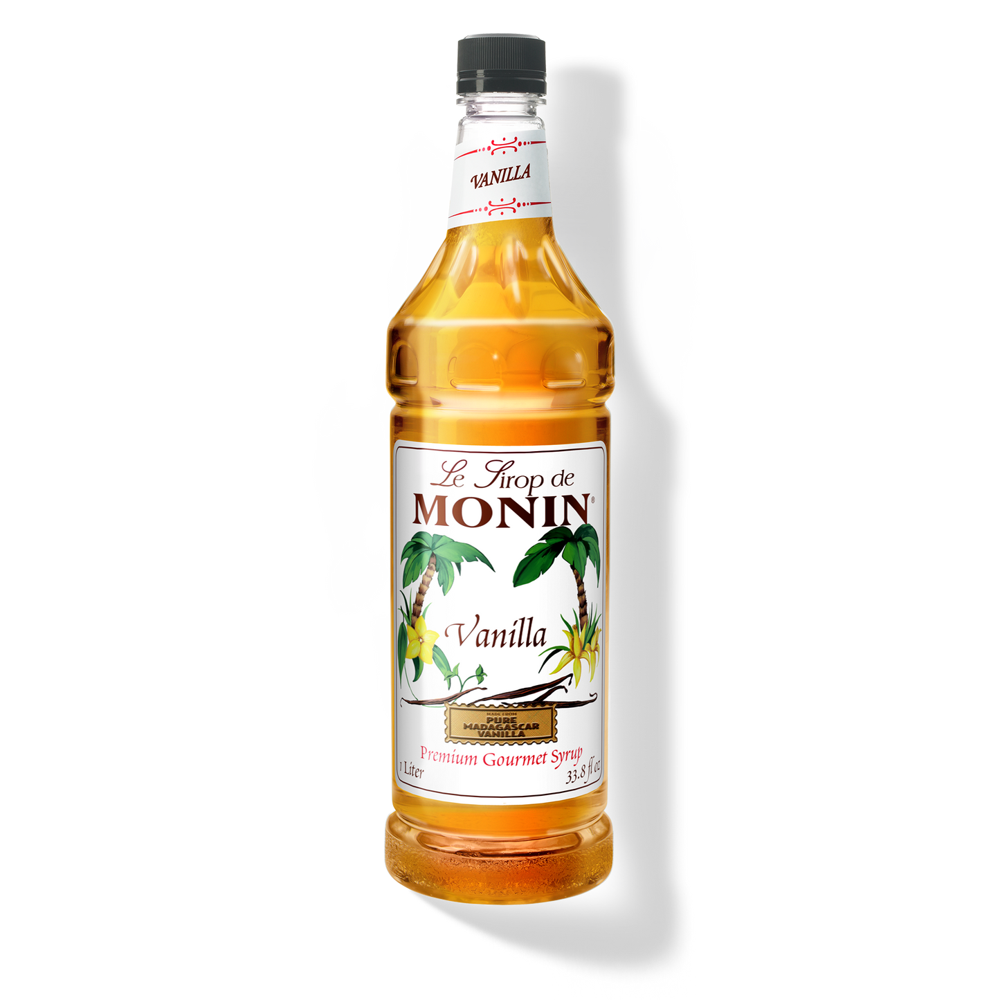 Monin Premium Vanilla Syrup - Case of 4 (1 Liter Each)