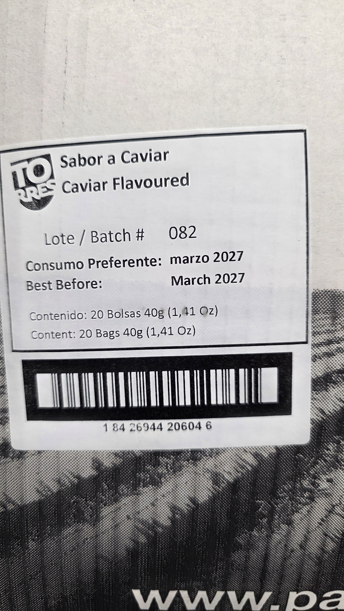 Torres Caviar Potato Chips — Case of 20 (1.41 oz (40g) Bags)