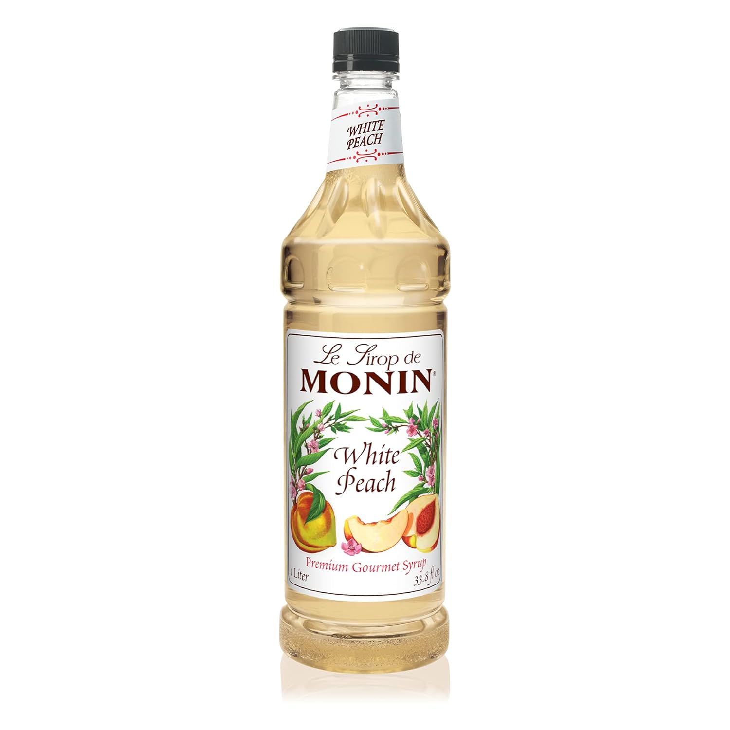 Monin White Peach Syrup; 1 Liter
