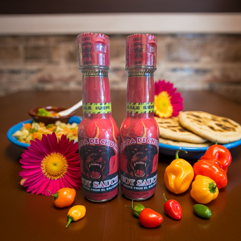 Trompa De Chucho Hot Sauce 6 oz Salsa Picante Mas Picante de El Salvador 2 Pack