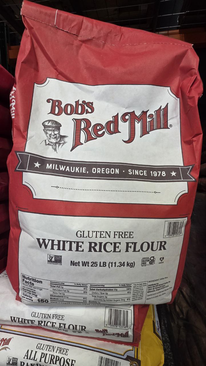Bob's Red Mill GF White Rice Flour 25lb