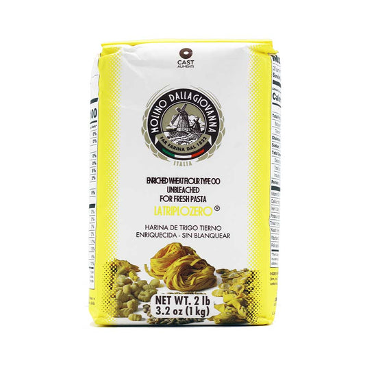 Molino Dallagiovanna Flour Type 00 Latriplozero for Fresh Pasta, 1 Kilo bag (2 Pack) 4.4 lbs