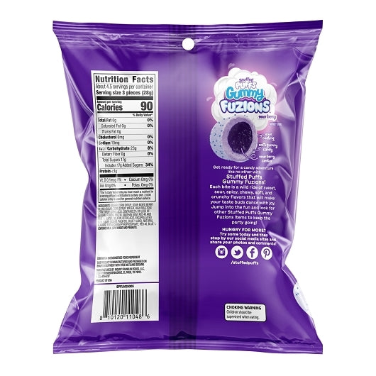 Stuffed Puffs Sour Berry Mixed Berry Bites, 4.36 Ounce, 8 Per Case