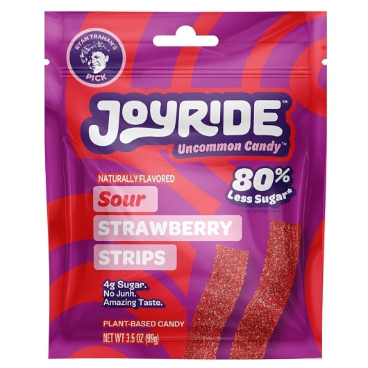 Joyride Low Sugar Sour Strawberry Strips, 3.5 Ounce, 10 Per Case
