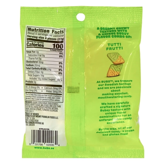 Bubs Soft Candy Sour Diamond Tutti Frutti  5.5 Ounce, 8 Per Case