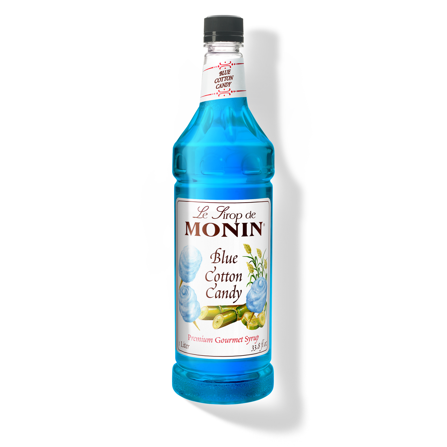 Monin Blue Cotton Candy Syrup - Case of 4 (1 Liter Each)