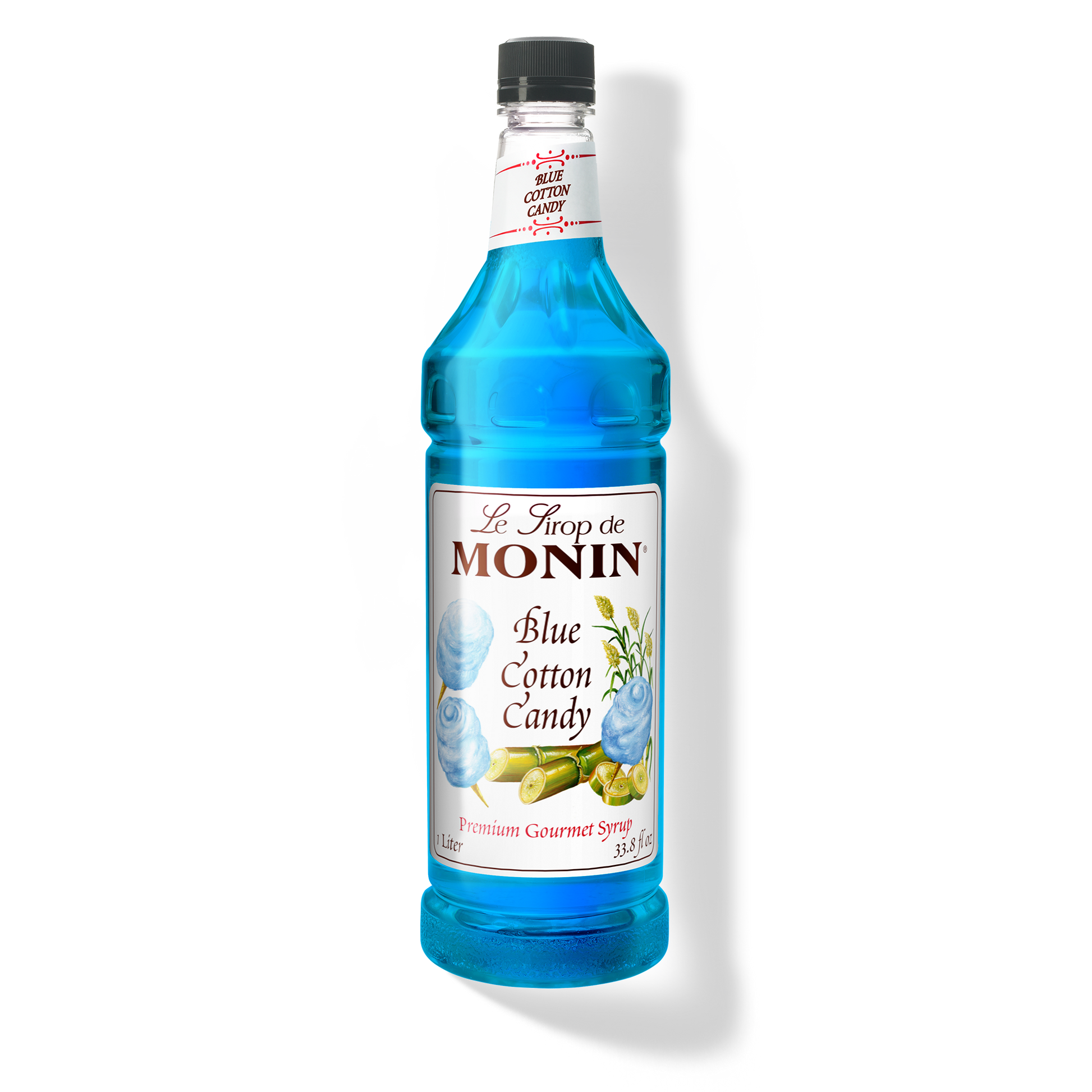 Monin Blue Cotton Candy Syrup - Case of 4 (1 Liter Each)