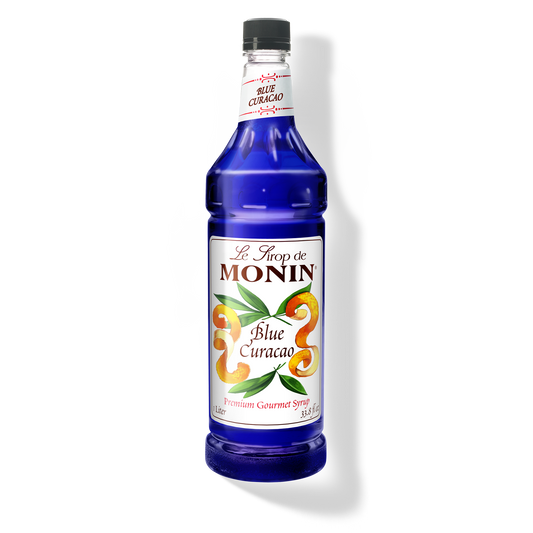 Monin Blue Curacao Syrup - Case of 4 (1 Liter Each)