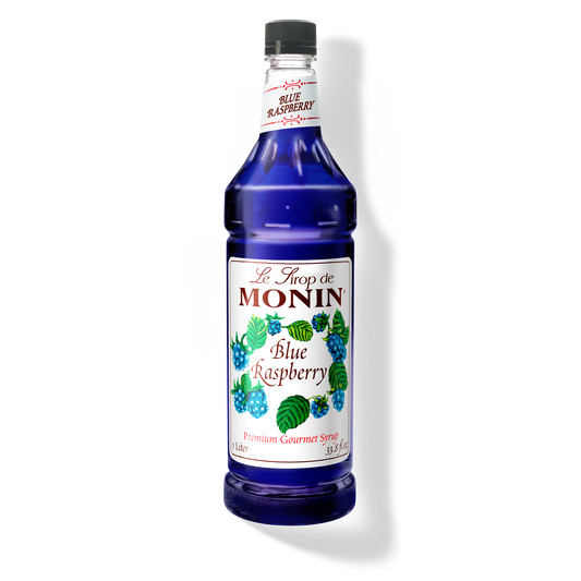 Monin Sugar Free Blue Raspberry - Case of 4 (1 Liter Each)