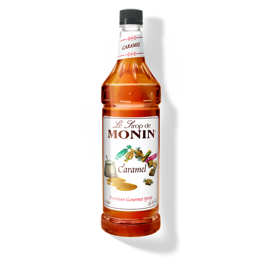 Monin Premium Caramel Syrup - Case of 4 (1 Liter Each)