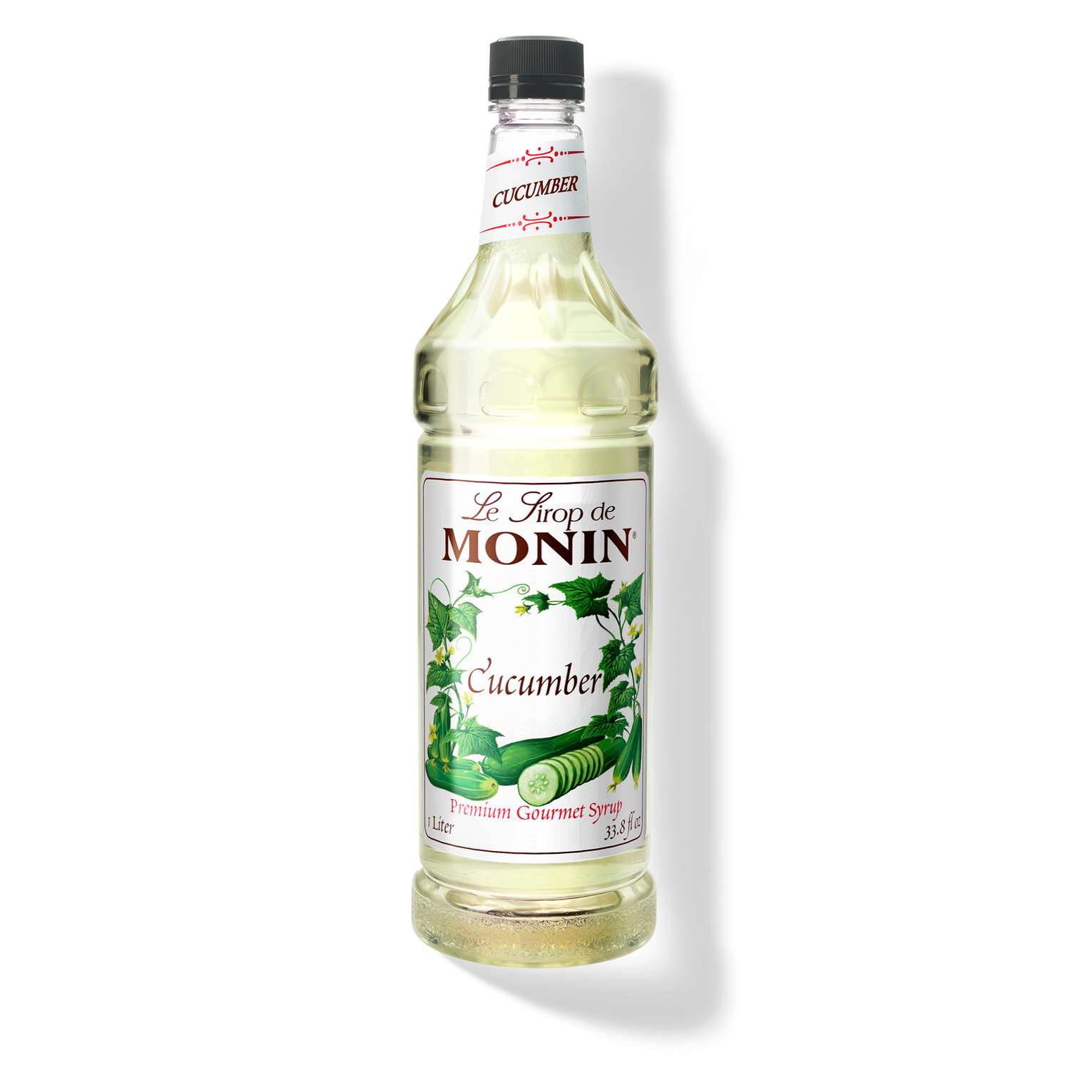 Monin Premium Cucumber Syrup - Case of 4 (1 Liter Each)