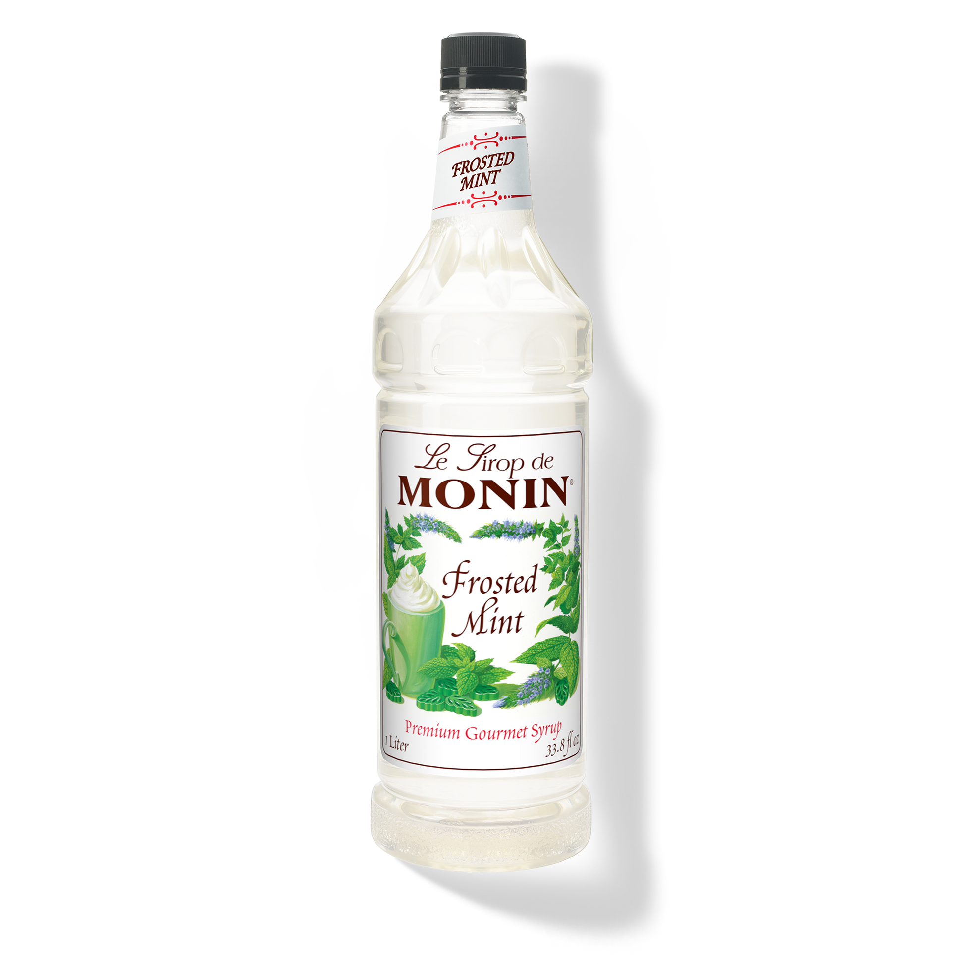 Monin Frosted Mint Syrup - Case of 4 (1 Liter Each)