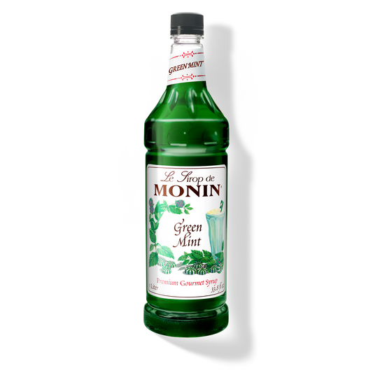Monin Green Mint Syrup - Case of 4 (1 Liter Each)