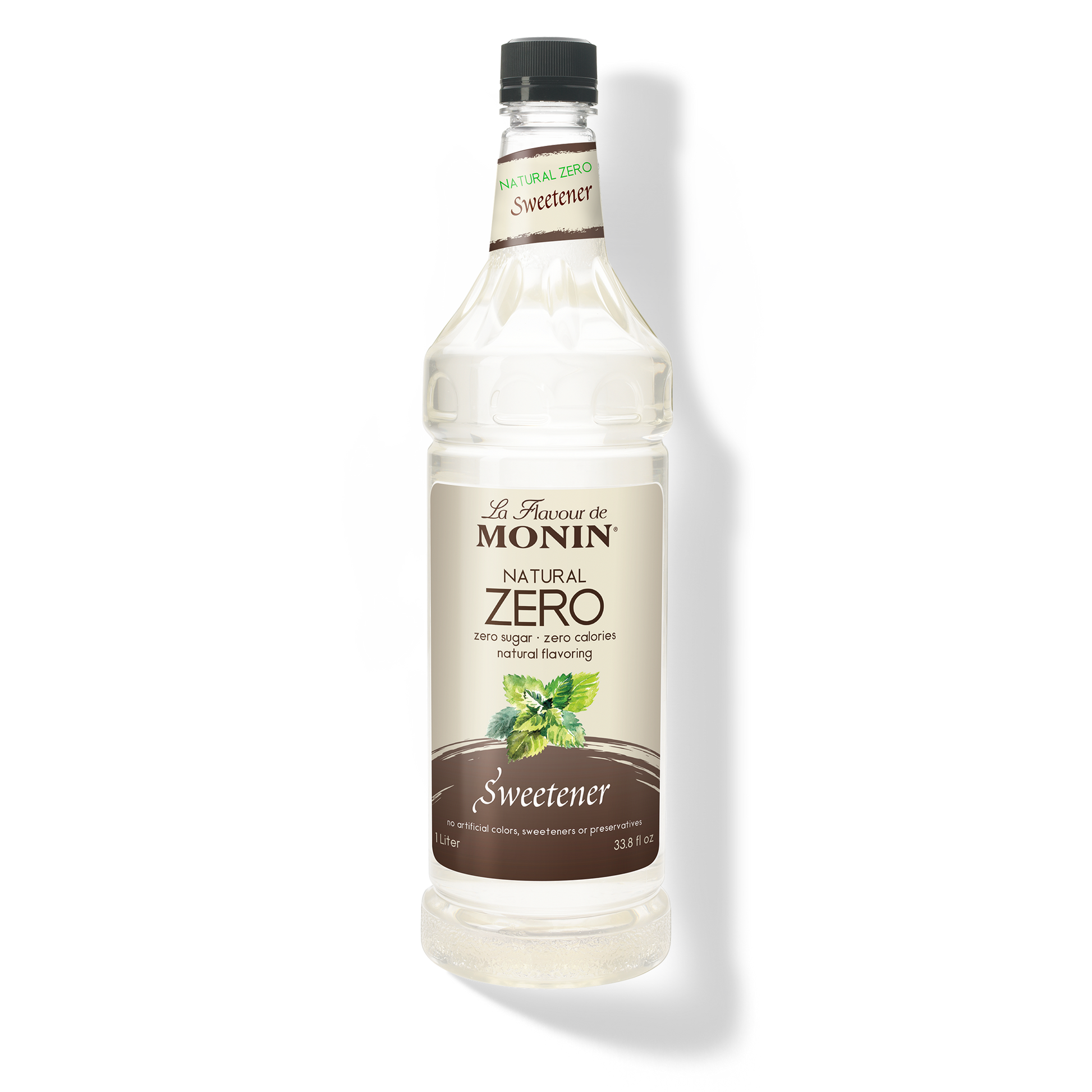 Monin Natural Zero Sweetener Syrup - Case of 4 (1 Liter Each)