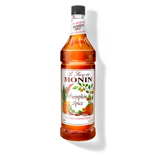 Monin Pumpkin Spice Syrup - Case of 4 (1 Liter Each)