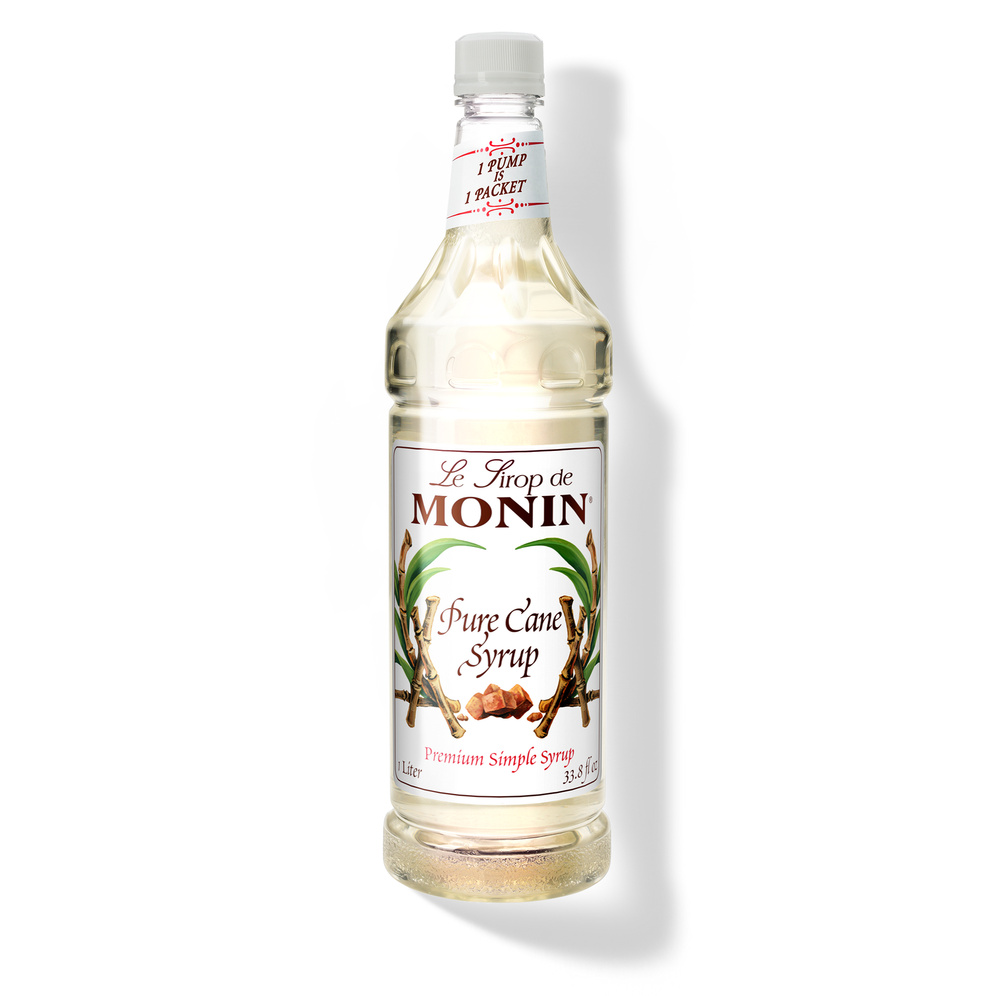 Monin Pure Cane Syrup - Case of 4 (1 Liter Each)