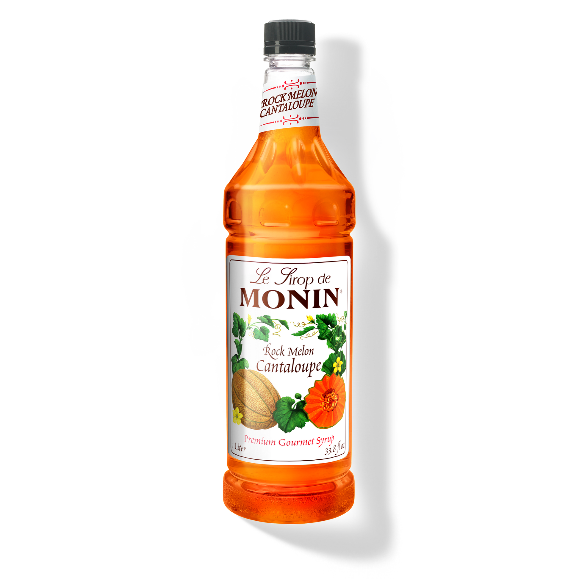 Monin Rock Melon Cantaloupe Syrup - Case of 4 (1 Liter Each)