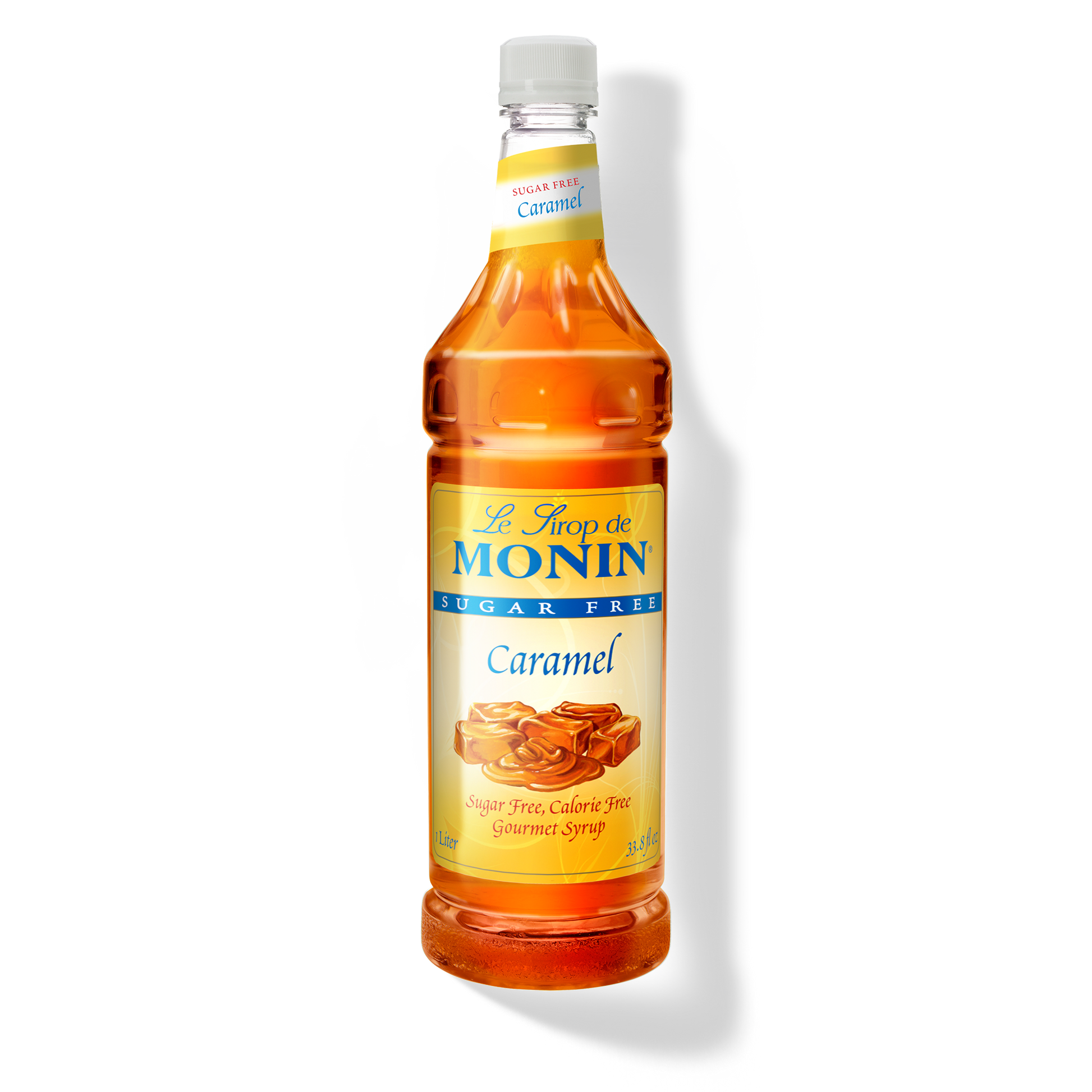 Monin Sugar Free Caramel Syrup - Case of 4 (1 Liter Each)