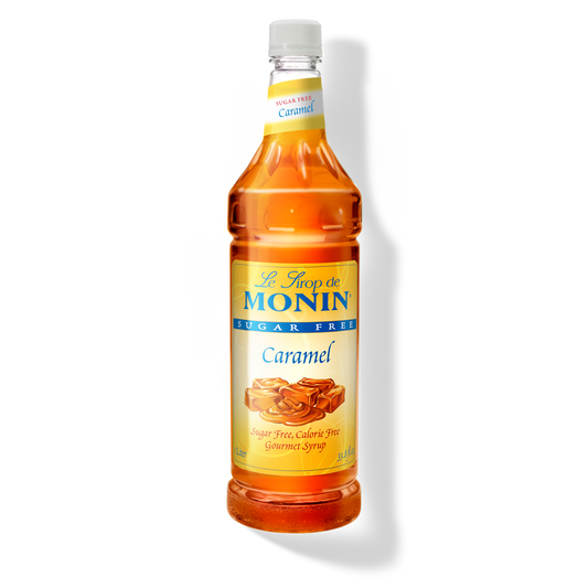 Monin Sugar Free Caramel Syrup - Case of 4 (1 Liter Each)