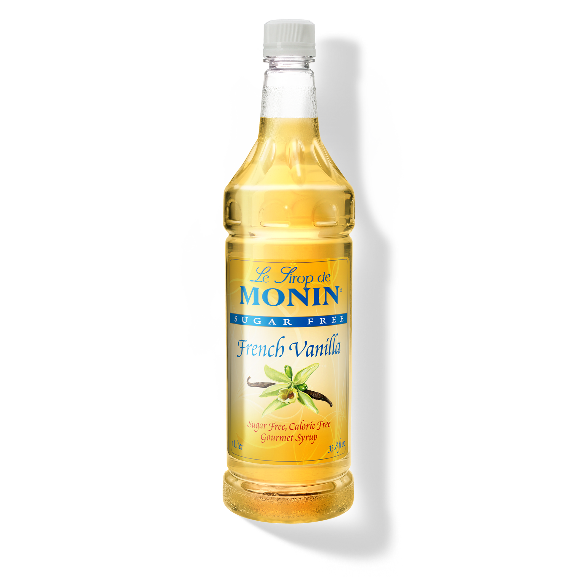 Monin Sugar-Free French Vanilla Syrup - Case of 4 (1 Liter Each)