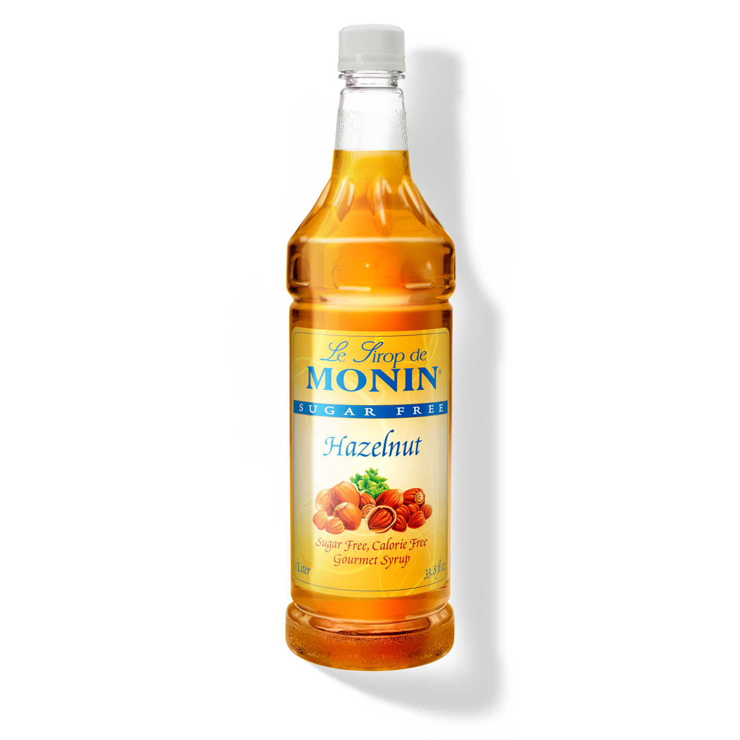 Monin Sugar-Free Hazelnut Syrup - Case of 4 (1 Liter Each)