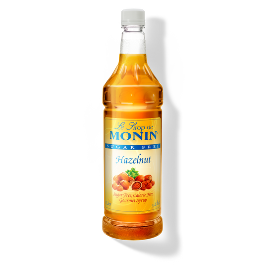 Monin Sugar-Free Hazelnut Syrup - Case of 4 (1 Liter Each)