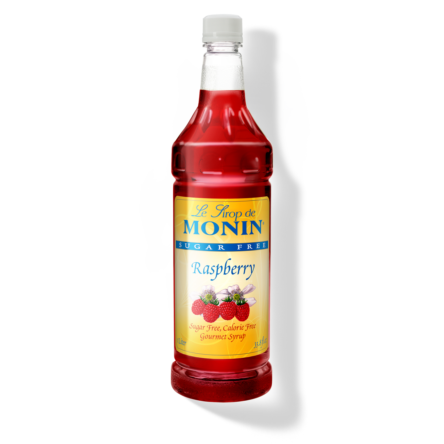 Monin Sugar-Free Raspberry Syrup - Case of 4 (1 Liter Each)