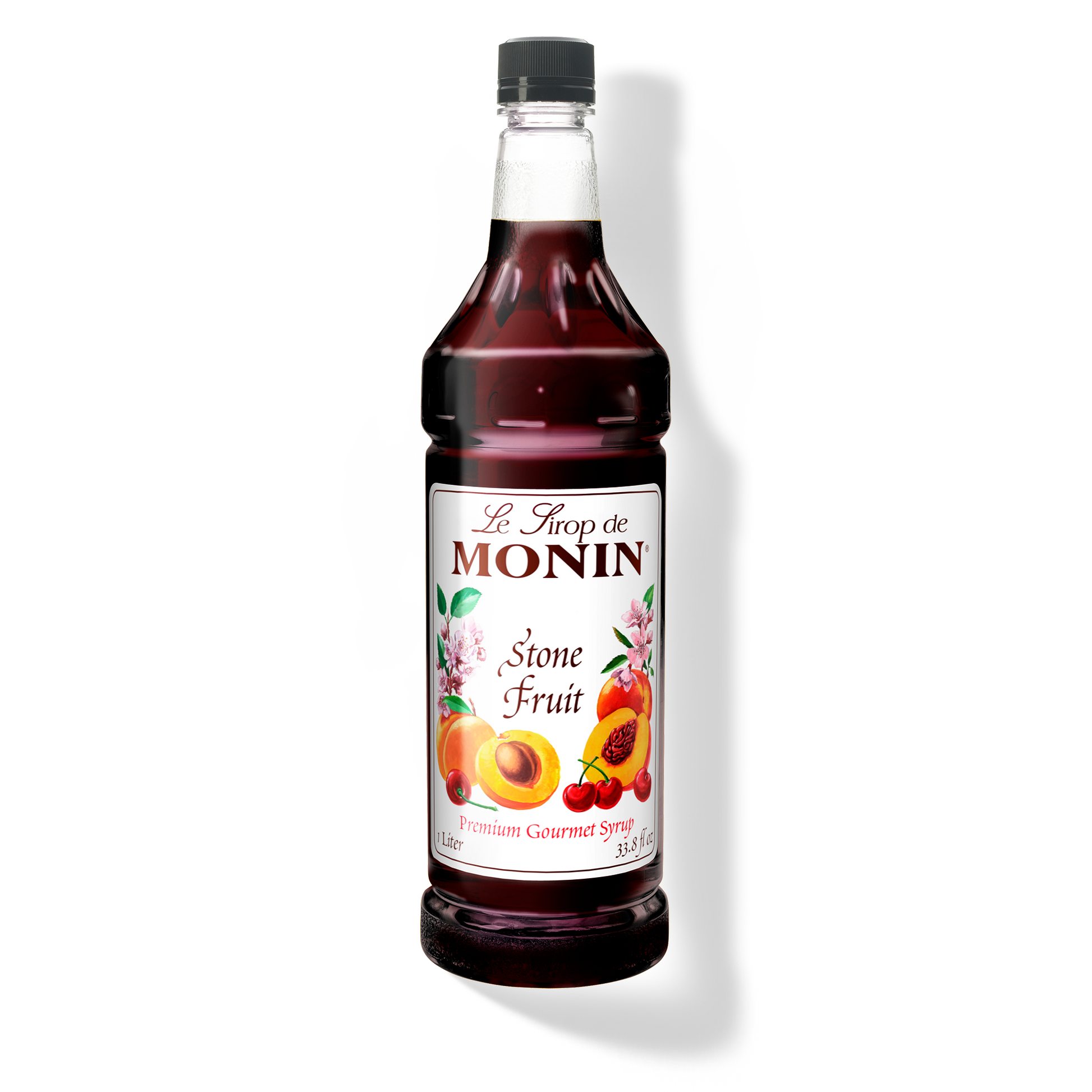 Monin Stone Fruit Syrup - Case of 4 (1 Liter Each)