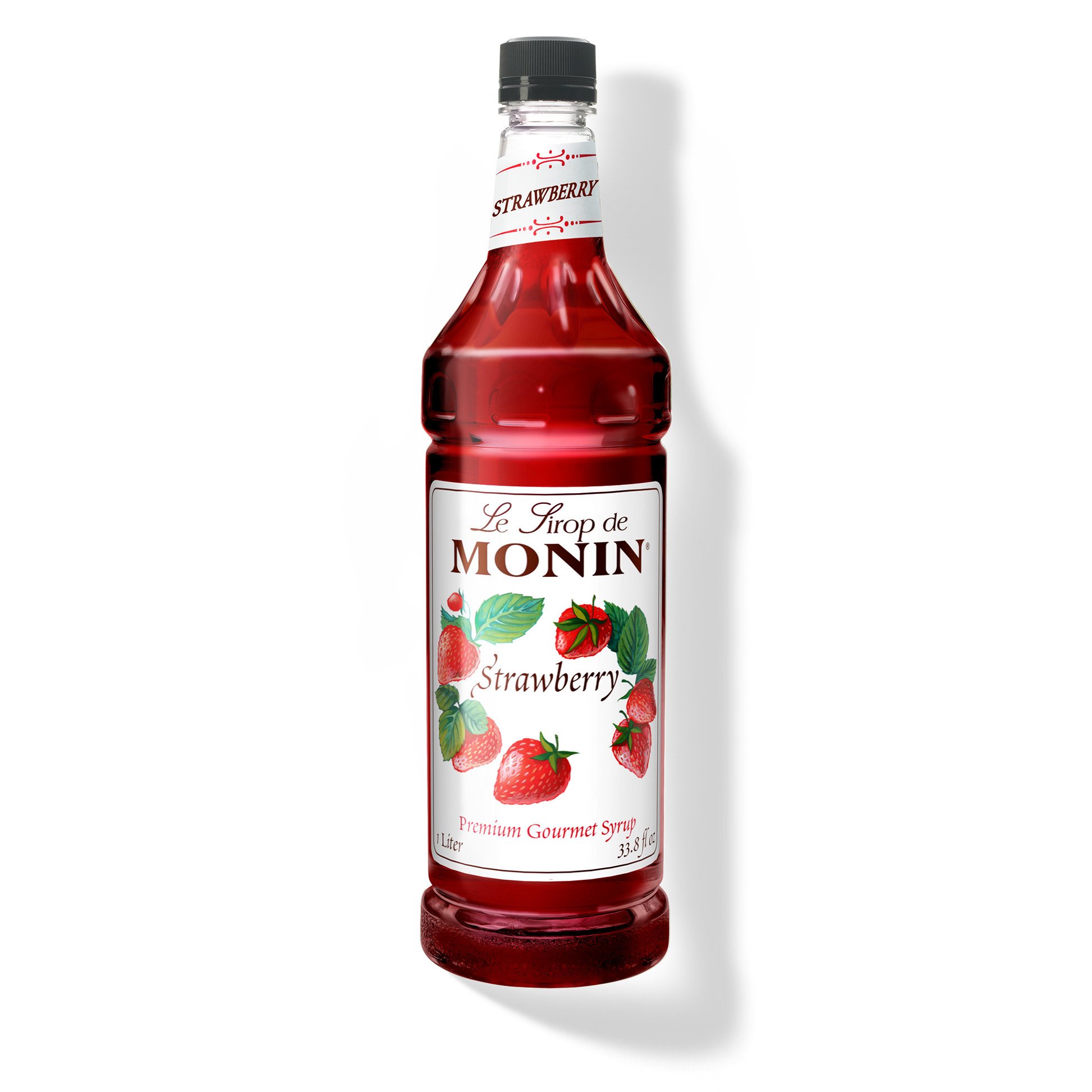 Monin Premium Strawberry Fruit Puree - Case of 4 (1 Liter Each)