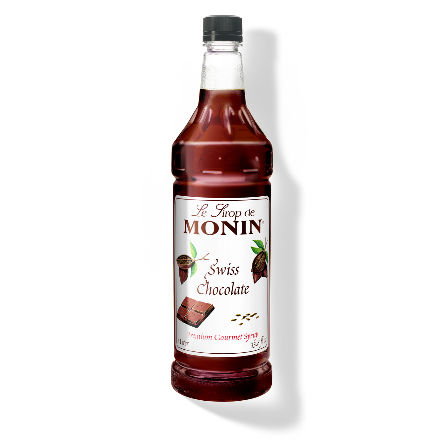 Monin Swiss Chocolate Syrup - Case of 4 (1 Liter Each)