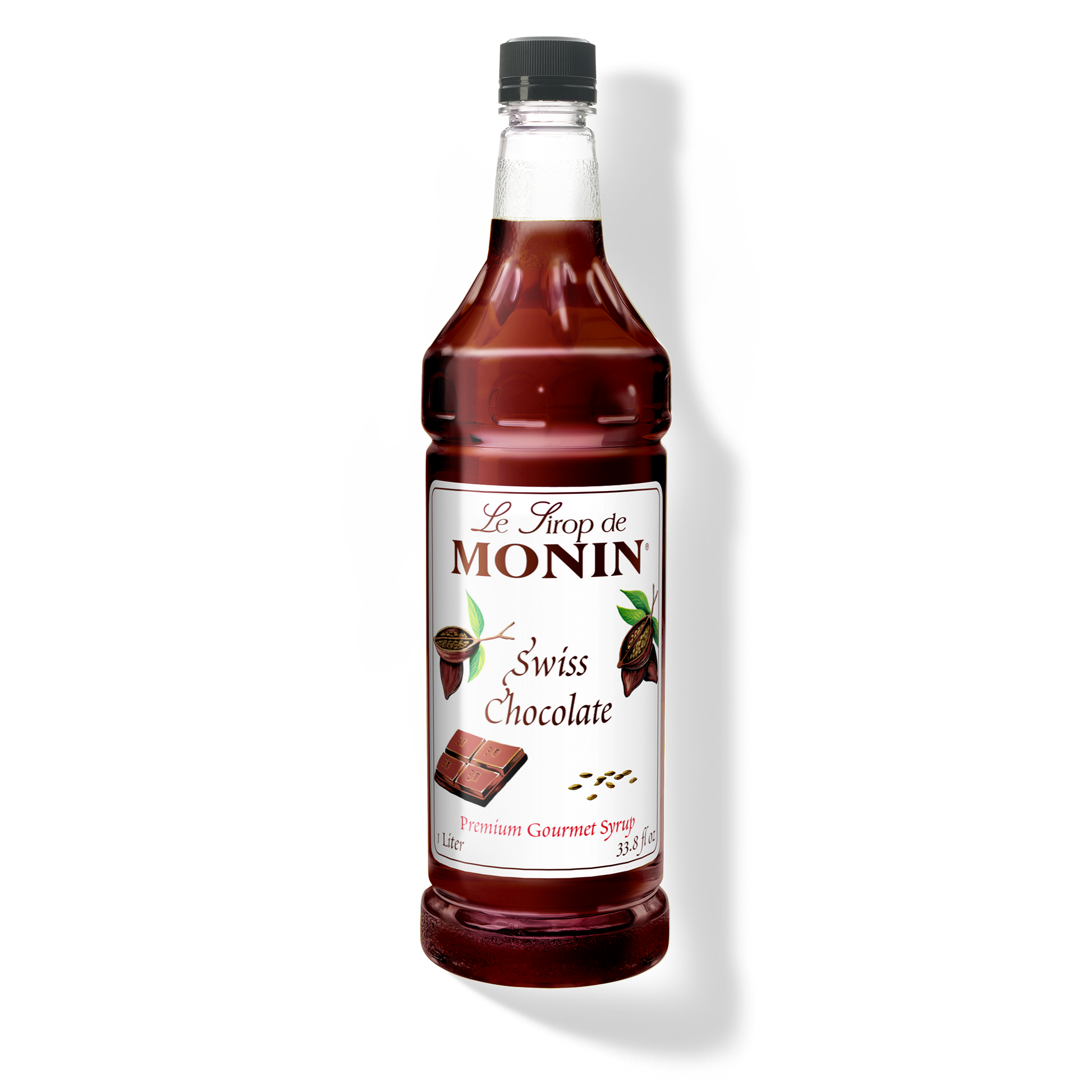 Monin Swiss Chocolate Syrup - Case of 4 (1 Liter Each)