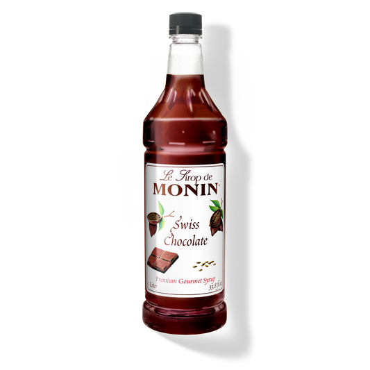 Monin Swiss Chocolate Syrup - Case of 4 (1 Liter Each)