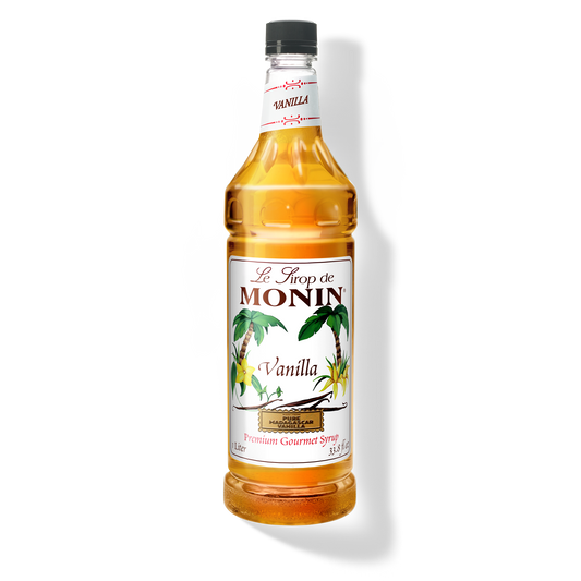 Monin Premium Vanilla Syrup - Case of 4 (1 Liter Each)