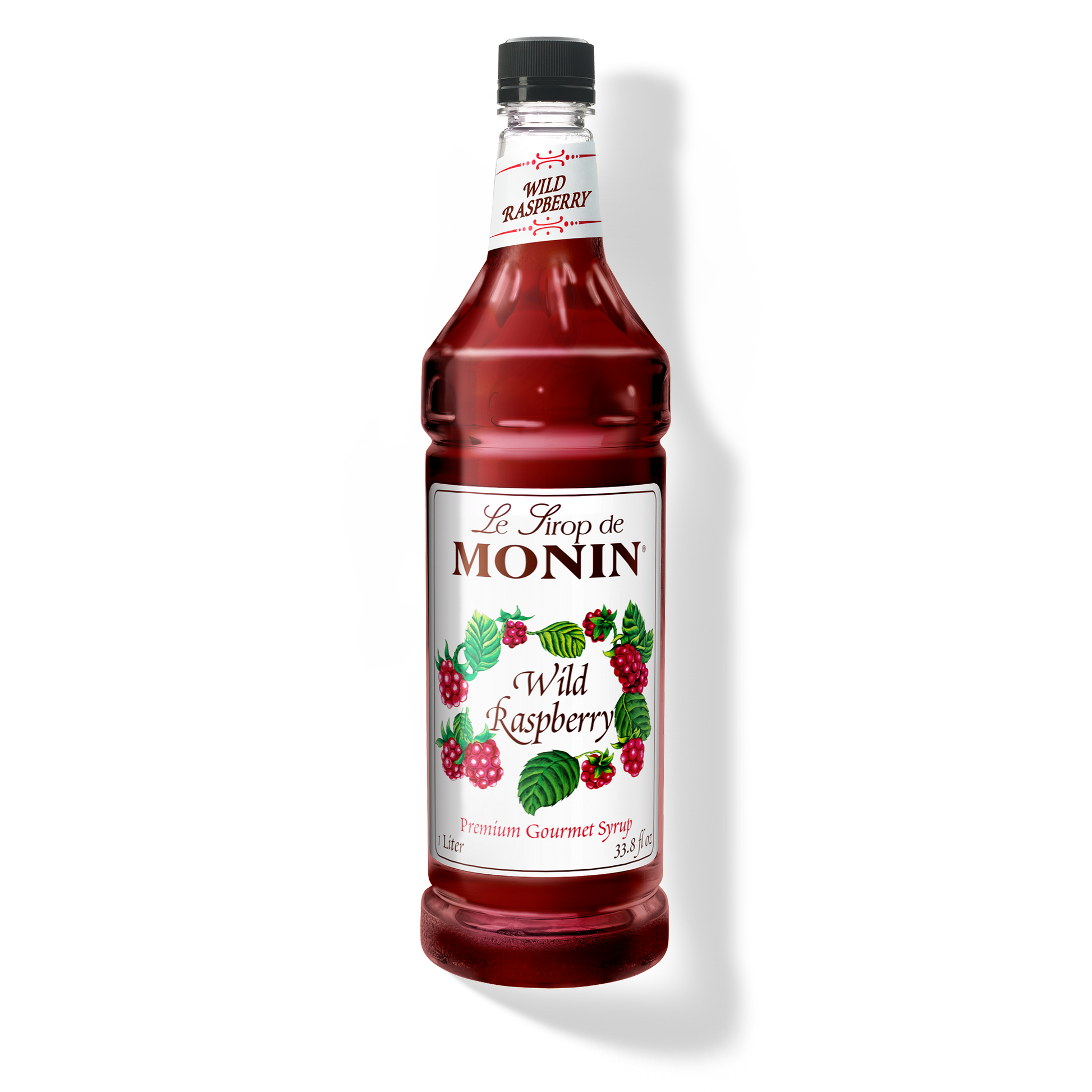 Monin Wild Raspberry Syrup - Case of 4 (1 Liter Each)