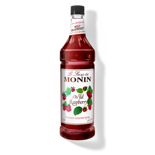 Monin Wild Raspberry Syrup - Case of 4 (1 Liter Each)