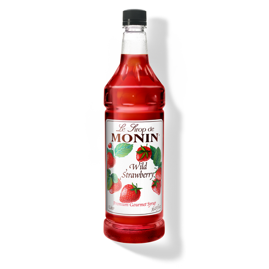 Monin Strawberry Syrup - Case of 4 (1 Liter Each)