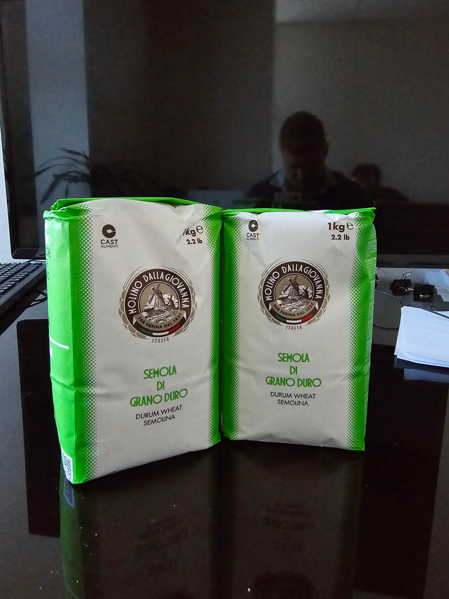 Molino Dallagiovanna Italian Semolina Flour De Grano Duro W390 High Protein 2 pack 1kg bags