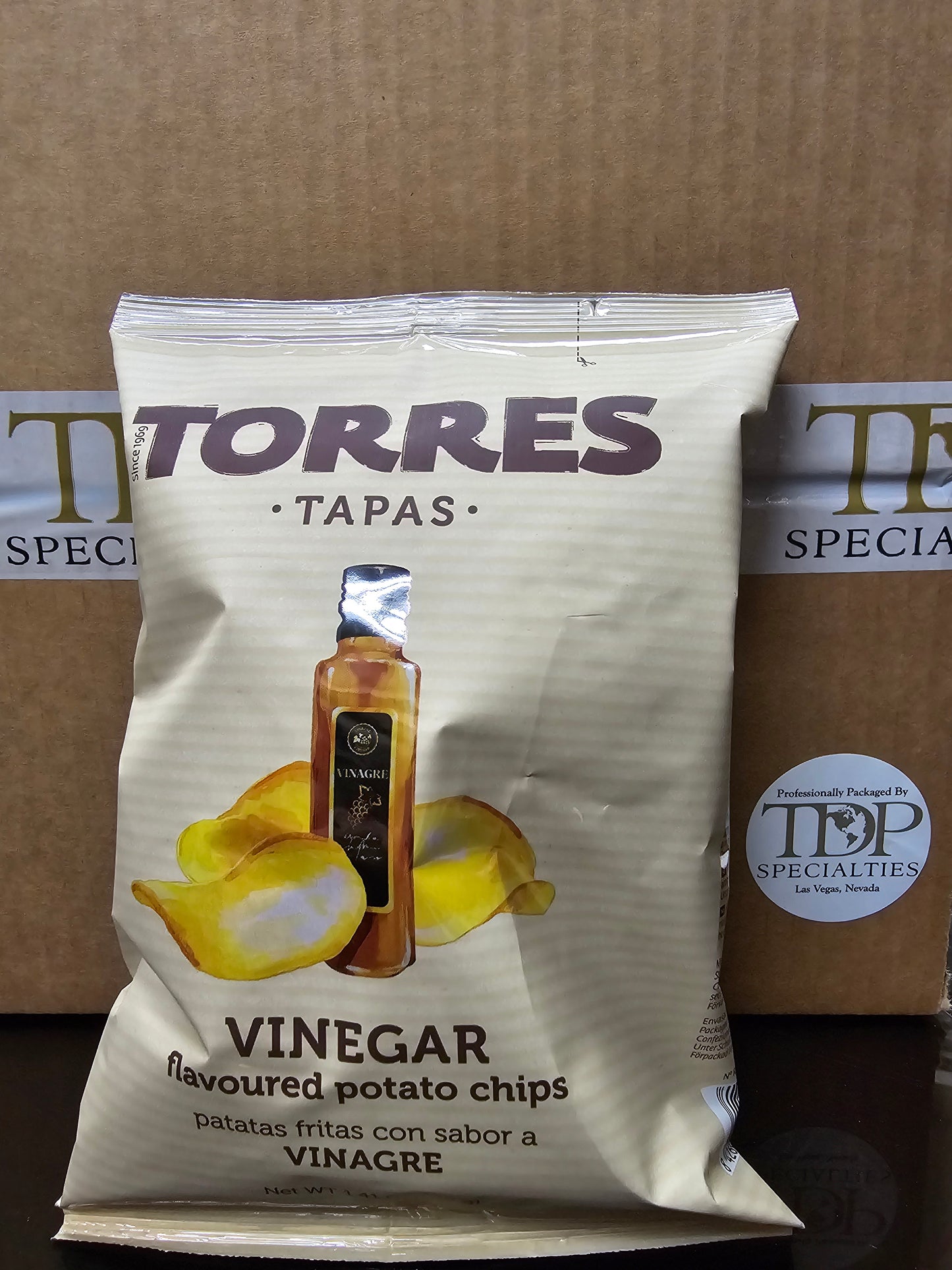 Torres Vinegar Potato Chips — Case of 20 (1.41 oz (40g) Bags)