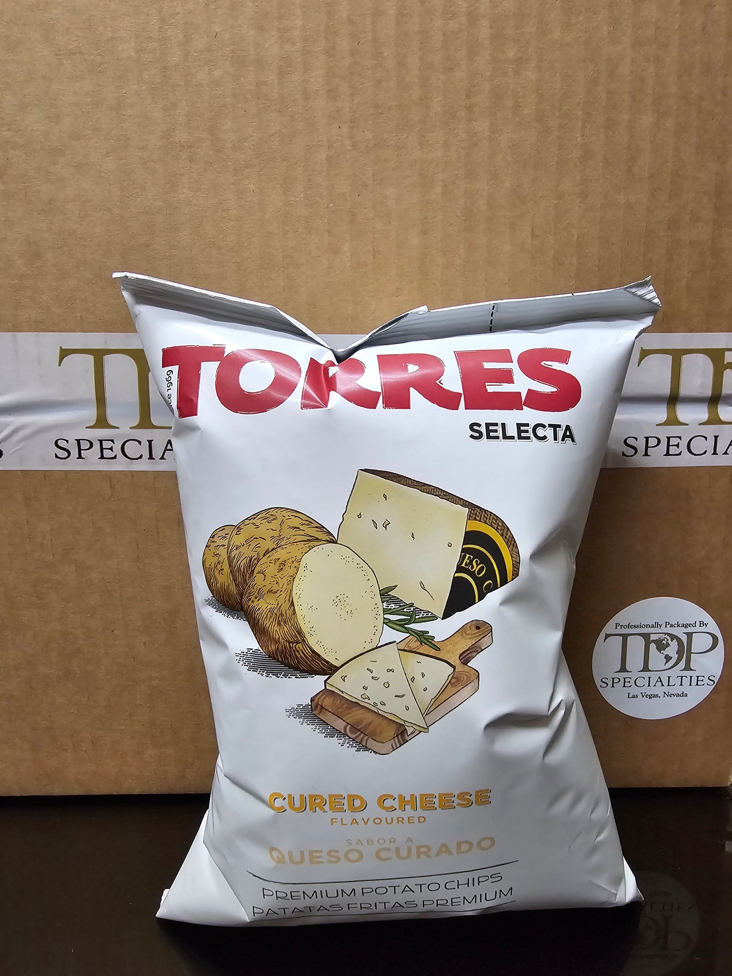 Torres Cured Cheese Potato Chips — Case of 20 (1.76 oz (50g) Bags)