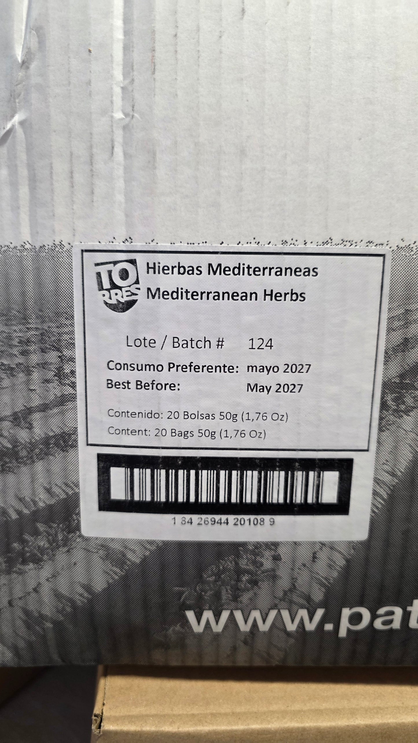 Torres Mediterranean Herbs Potato Chips — Case of 20 (1.76 oz (50g) Bags)