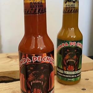 Trompa De Chucho Hot Sauce La Mas Picante De El Salvador 100% organic Imported Salvadorean Salsa Chili Vinegar 3 peppers Jalapeno, Habanero, Tabasco  Hagale Huevos! detail view 4