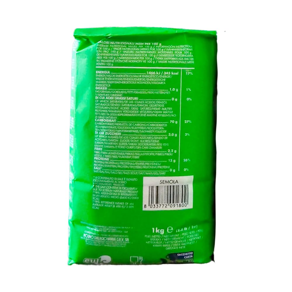 Molino Dallagiovanna Italian Semolina Flour De Grano Duro W390 High Protein 2 pack 1kg bags