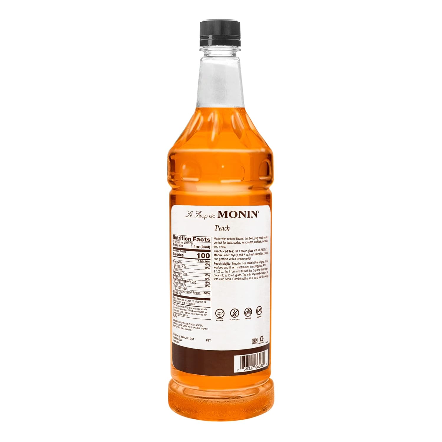 Monin Kosher Peach; 1 Liter