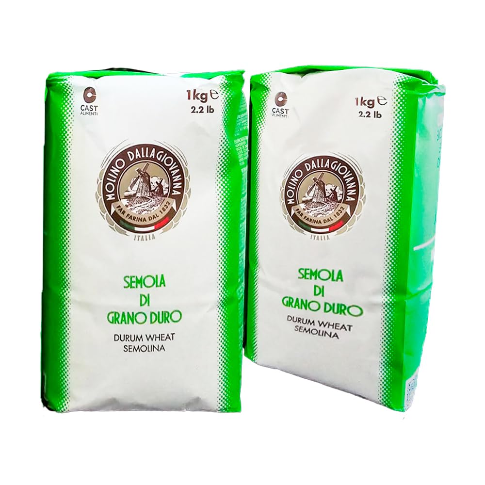 Molino Dallagiovanna Italian Semolina Flour De Grano Duro W390 High Protein 2 pack 1kg bags