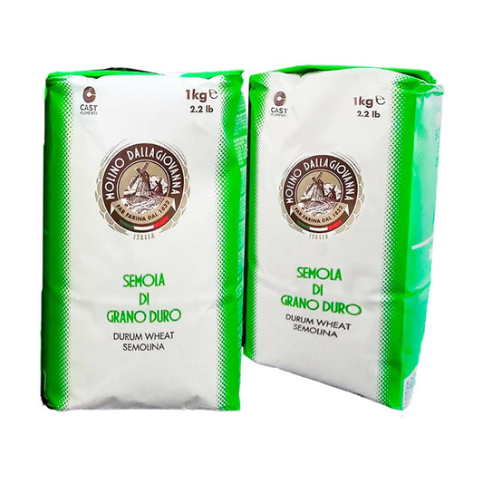 Molino Dallagiovanna Italian Semolina Flour De Grano Duro W390 High Protein 2 pack 1kg bags