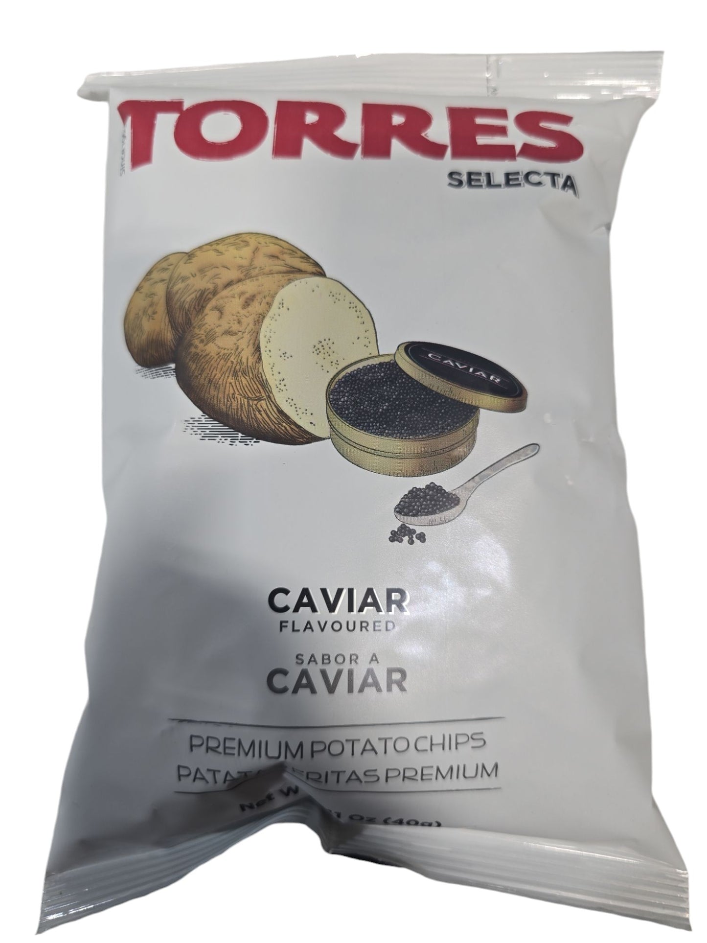 Torres Caviar Potato Chips — Case of 20 (1.41 oz (40g) Bags)