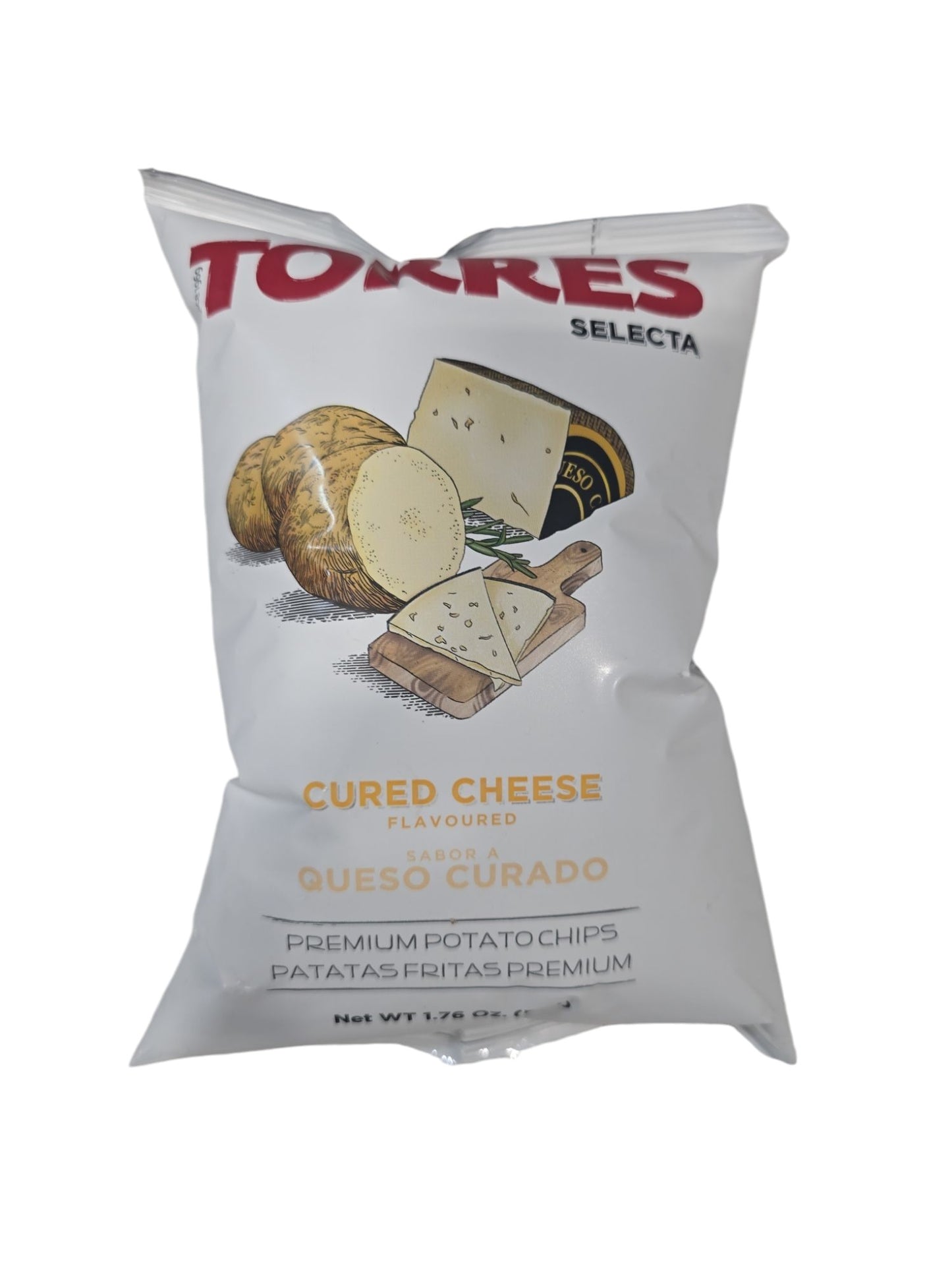 Torres Cured Cheese Potato Chips — Case of 20 (1.76 oz (50g) Bags)