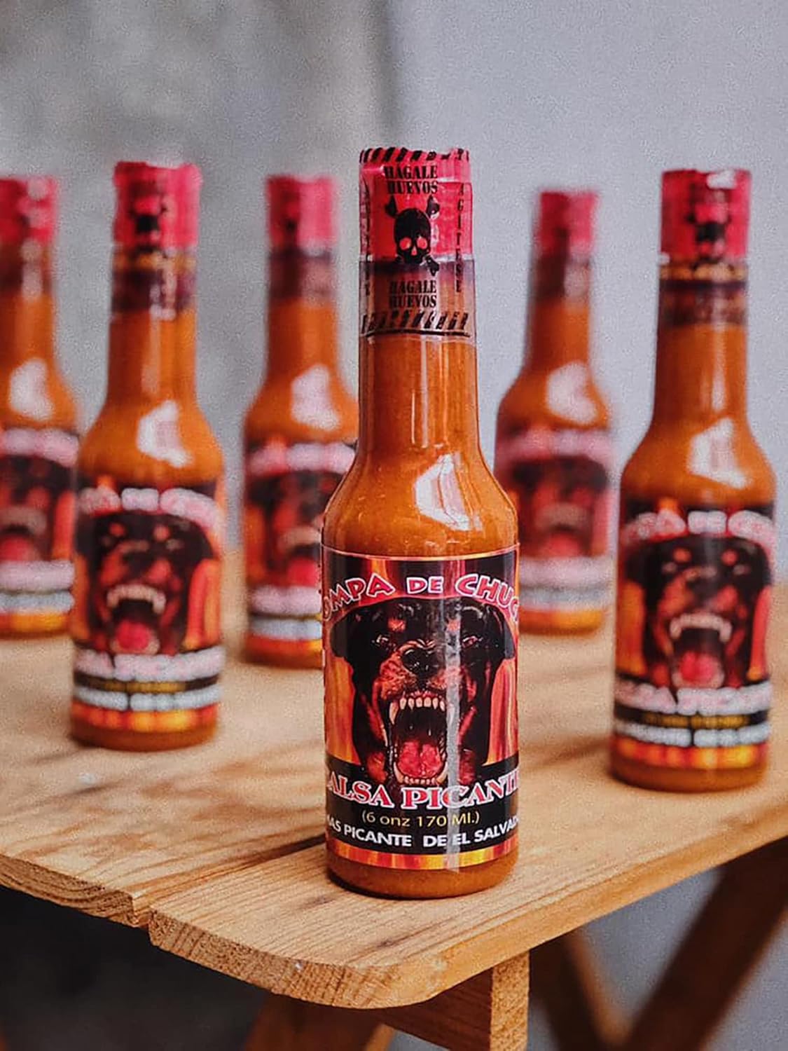 Trompa De Chucho Hot Sauce La Mas Picante De El Salvador 100% organic Imported Salvadorean Salsa Chili Vinegar 3 peppers Jalapeno, Habanero, Tabasco  Hagale Huevos! detail view 8